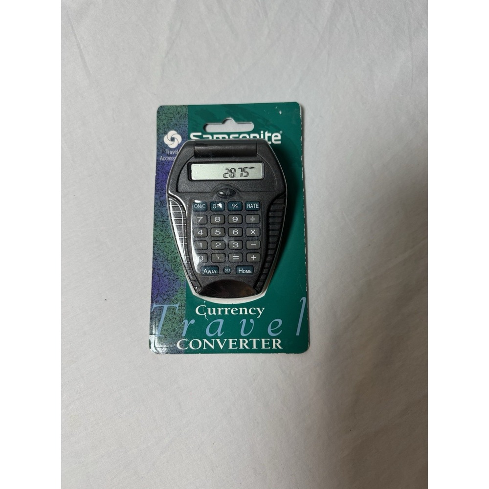 Samsonite Travel Currency Converter Pocket Calculator Vintage 1998 SM1548US